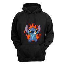 Moletom Canguru Lilo Stitch Raivoso Flanelado Unissex