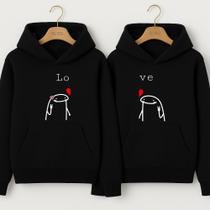 Moletom Canguru Love Florck Coração Agasalho De Frio Com Bolsos E Capuz