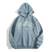 Moletom Canguru Marrom Los Angeles Com Bolsos