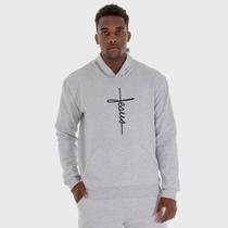 Moletom Canguru Masculino Jesus com Capuz e Bolso