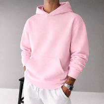 Moletom Canguru Masculino Liso Sem Estampas Urbano Visual Casaco Agasalho Inverno Dia a Dia Macio