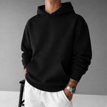 Moletom Canguru Masculino Liso Sem Estampas Urbano Visual Casaco Agasalho Inverno Dia a Dia Macio