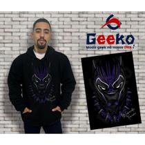 Moletom Canguru Masculino Pantera Negra Black Panther Geeko Moletom Canguru Masculino Pantera Negra Black Panther Geeko