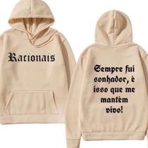 Moletom Canguru Masculino Racionais Flanelado Blusa De Frio Sempre Fui Sonhador Com Bolsos e Capuz Moletom Canguru Masculino Racionais Flanelado Blusa De Frio Sempre Fui Sonhador Com Bolsos e Capuz