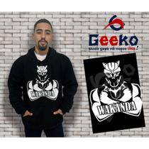 Moletom Canguru Masculino Wakanda Pantera Negra Black Panther Geeko
