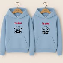 Moletom Canguru Panda Apaxionada Te Amo Blusa De Frio Fofo Para Amigos Irmão Casais Namorados