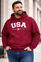 Moletom Canguru Plus Size Estampado USA Moletom Canguru Plus Size Estampado USA