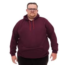 Moletom Canguru Plus Size Flanelado Masculino Extra Grande Capuz e Bolso 50% Algodão 50% Poliéster