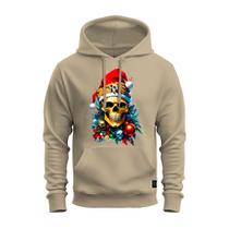 Moletom Canguru Premium Estampado Algodão Caveira Clima Natal