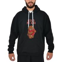 Moletom Canguru Preto Gospel - Fé que Aquece