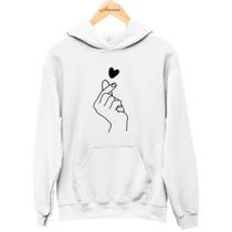 Moletom Canguru Preto Mão Coreana Estiloso e Confortável