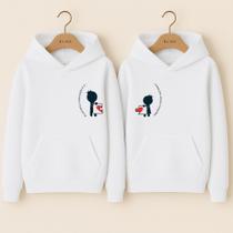 Moletom Canguru Soma Dos Nossos Corações Peça Do Meu Quebra Cabeça Casaco Blusa de Frio