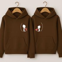 Moletom Canguru Soma Dos Nossos Corações Peça Do Meu Quebra Cabeça Casaco Blusa de Frio