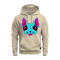 Moletom Canguru Unissex Algodão Blusa De Frio Gato Neon