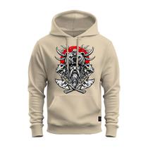 Moletom Canguru Unissex Algodão Blusa De Frio Viking Feroz