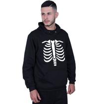 Moletom Canguru Unissex Halloween Dia das Bruxas Esqueleto