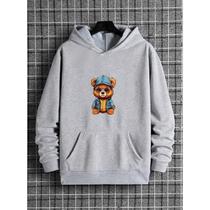 Moletom Canguru Unissex Masculino e Feminino Flanelado Blusa de Frio Promoção Urso De Jaqueta (FRENT