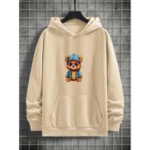 Moletom Canguru Unissex Masculino e Feminino Flanelado Blusa de Frio Promoção Urso De Jaqueta (FRENT