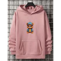 Moletom Canguru Unissex Masculino e Feminino Flanelado Blusa de Frio Promoção Urso De Jaqueta (FRENT