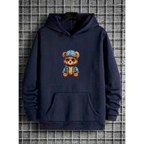 Moletom Canguru Unissex Masculino e Feminino Flanelado Blusa de Frio Urso De Jaqueta (FRENT