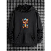 Moletom Canguru Unissex Masculino e Feminino Flanelado Blusa de Frio Urso De Jaqueta (FRENT