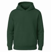 Moletom Canguru Verde Musgo Adulto em Moletom 3 Cabos Peluciado