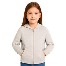 Moletom Canguru Zíper Com Capuz Infantil Unissex Básica Kyly