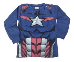 Moletom Capitão América Blusa de Frio Infantil com Enchimento Músculos SF1075 RCH Moletom Capitão América Blusa de Frio Infantil com Enchimento Músculos SF1075 RCH