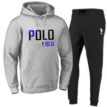 Moletom Capuz Polo Blu Algodão Resistente ao Frio Intenso