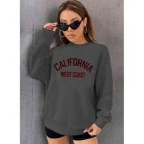 Moletom Careca California West Coast (FRENTE) Unissex Feminino e Masculino Flanelado Blusa de Frio