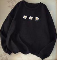 Moletom Careca Margaridas Floral Confortável Flanelada Moletom Careca Margaridas Floral Confortável Flanelada