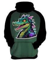 Moletom Casaco Blusa Animais Cyberpunk Crocodilo Jacaré HD Moletom Casaco Blusa Animais Cyberpunk Crocodilo Jacaré HD
