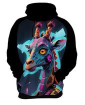 Moletom Casaco Blusa Animais Cyberpunk Girafas Savana 1