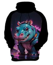 Moletom Casaco Blusa Animais Cyberpunk Hipopotamo Africa