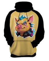 Moletom Casaco Blusa Animais Cyberpunk Javali Porcos HD 1