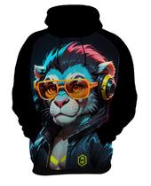 Moletom Casaco Blusa Animais Cyberpunk Leão Rei da Selva 4