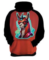 Moletom Casaco Blusa Animais Cyberpunk Lhama Alpaca HD 2