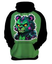 Moletom Casaco Blusa Animais Cyberpunk Urso Marrom HD 3