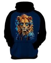 Moletom Casaco Blusa Animais Óculos Leão Fone Moderno 2