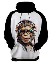 Moletom Casaco Blusa Animais Óculos Macaco Fone Moderno 1