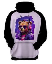 Moletom Casaco Blusa Animais Óculos Urso Fone Moderno 2