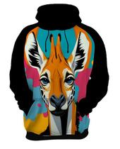 Moletom Casaco Blusa Animal Savana Girafa Pop Art Retrato