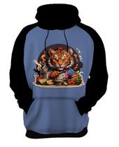 Moletom Casaco Blusa Chefe Tigre Cozinheiro Cozinha HD 1