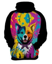Moletom Casaco Blusa Estampa Cachorro Pop Art Colorido Moletom Casaco Blusa Estampa Cachorro Pop Art Colorido
