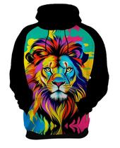 Moletom Casaco Blusa Estampa Leão Pop Art Retrato HD