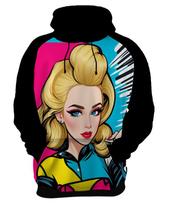 Moletom Casaco Blusa Estampa Mu.lher Loira Pop Art Moda 2