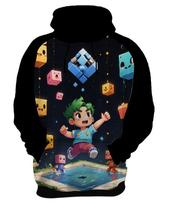 Moletom Casaco Blusa Jogo Quadrado de Blocos Mineração 10