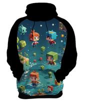 Moletom Casaco Blusa Jogo Quadrado de Blocos Mineração 11