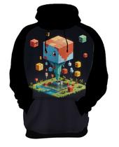Moletom Casaco Blusa Jogo Quadrado de Blocos Mineração 2