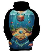 Moletom Casaco Blusa Jogo Quadrado de Blocos Mineração 3